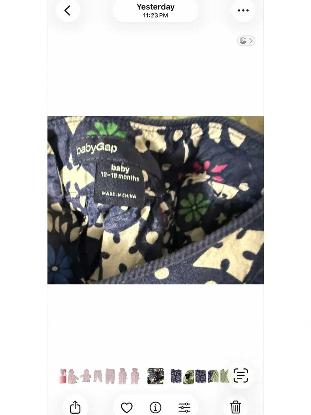 GAP Girls' Navy Floral & Light Green Printed Long-Sleeve Tops